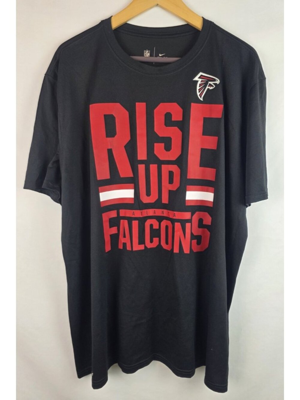 Nike Atlanta Falcons Adult Shirt Size 3XL Black Short Sleeve Rise Up ATL NFL